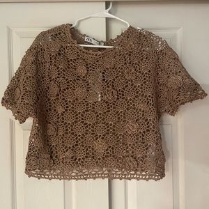 Zara Crocheted Floral Crop